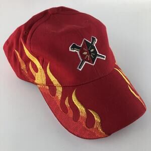 ECHL Hockey Wheeling Nailers Logo and Flames, red with strapback